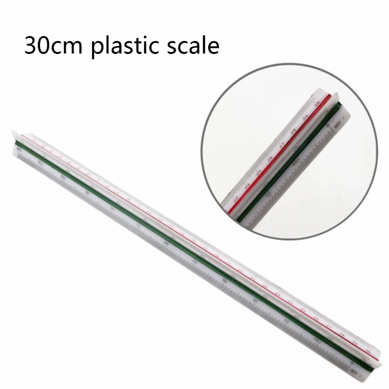 Architect Scale Ruler 12-Inch Color-Coded Professional-Grade Aluminum Triangular Drafting for Civil | Канцтовары для офиса и