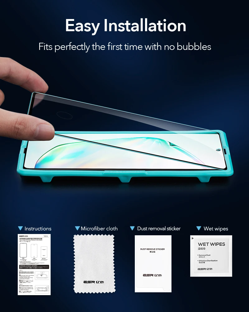 ESR 2PCS Screen Protector for Samsung Note 20 Ultra Tempered Glass for Samsung Galaxy Note 10 S20 Ultra A40 A50 A51 A70 A71 A10