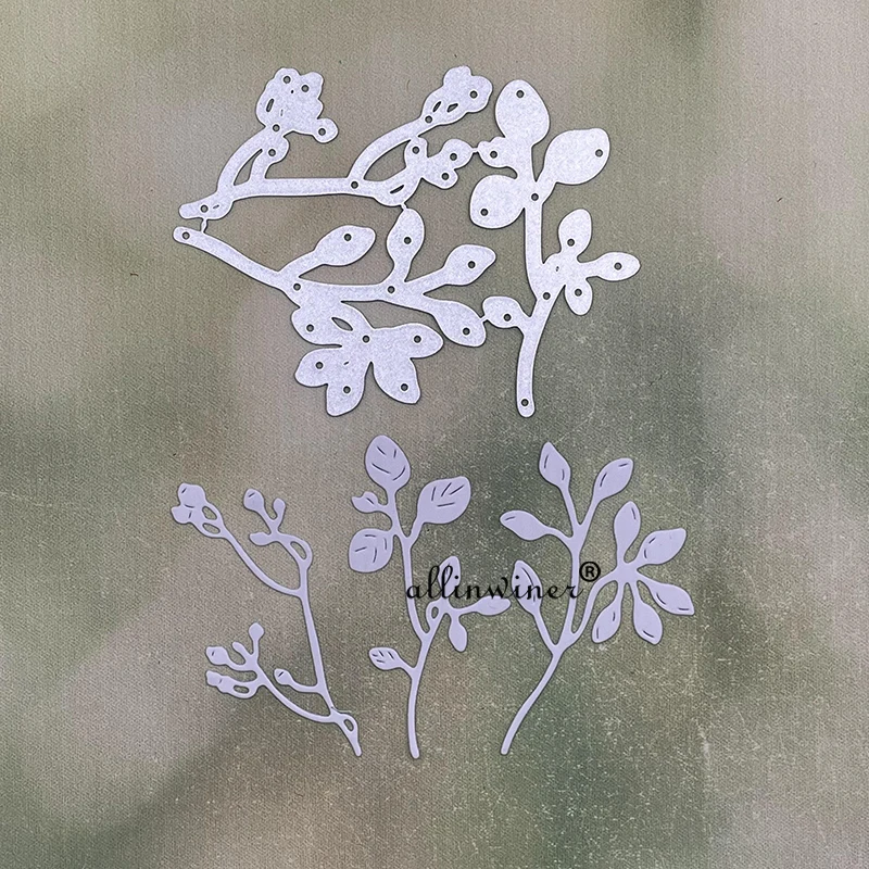 

Трафареты для вырезания листьев и веток, металлические штампы для скрапбукинга, альбома, бумаги, тиснения