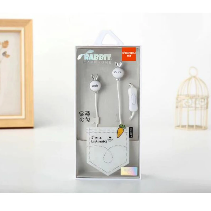 Проводной головной убор с мультяшным Кроликом наушники микрофоном для Xiaomi Samsung
