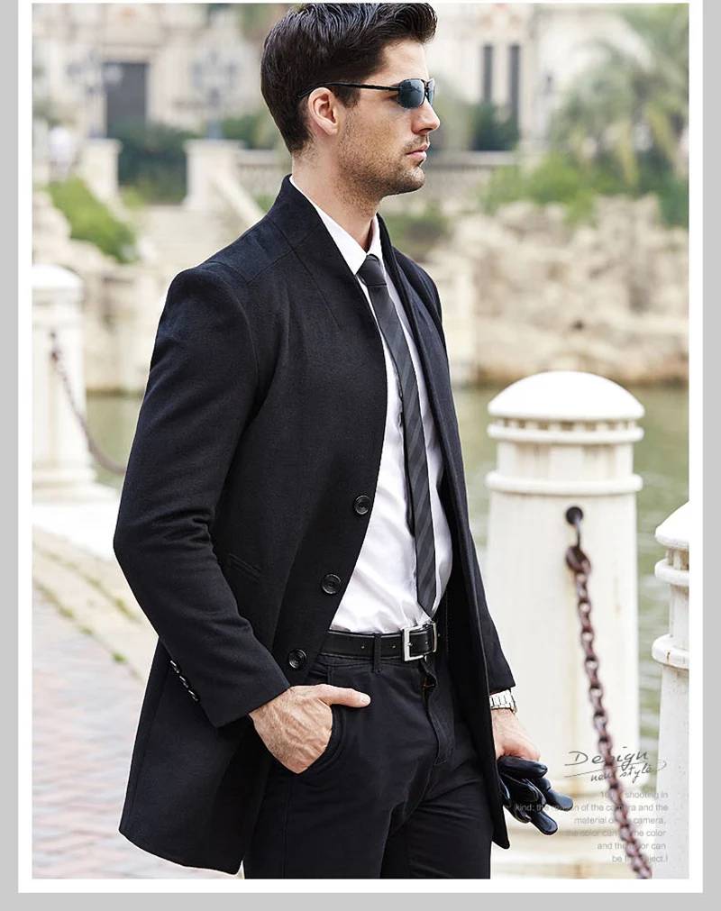 Длинная Мужская куртка тренч осеннее пальто винтажная уличная парка ветровка