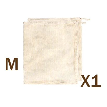 M-31x25 cm 1 шт многоразовая сумка для Овощей Сетчатый Мешок из хлопка Многоразовые продукты сумки кухонные овощные Фрукты Эко сумки шнурок хозяйственная сумка - Цвет: M-31x25 cm