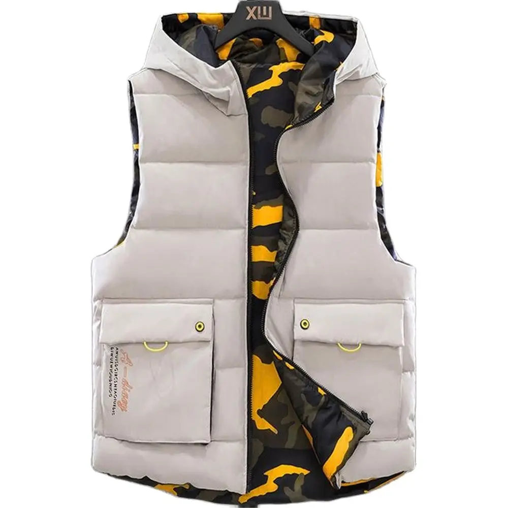 

Sleeveless Hoodie Men Vest Winter Gilet Uomo Inverno Jacket 6xl Men Warm Casual Hot Sale Mannen Waistcoat Down Jackets Hot Sale