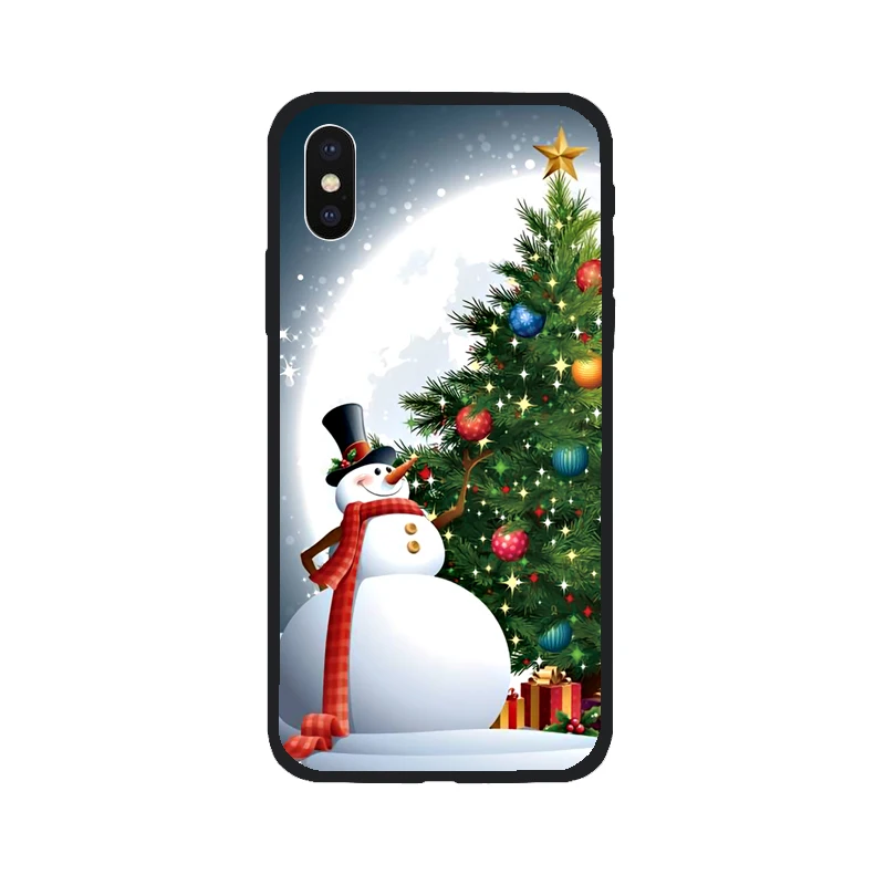 Рождественский Тонкий чехол для мобильного телефона 6 6s 7 8 iPhone 5 5S SE plus x 10 xs max xr