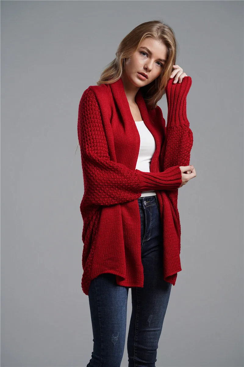 2019 осень и зима взрывы рукав летучая мышь мода свободный большой размер длинный