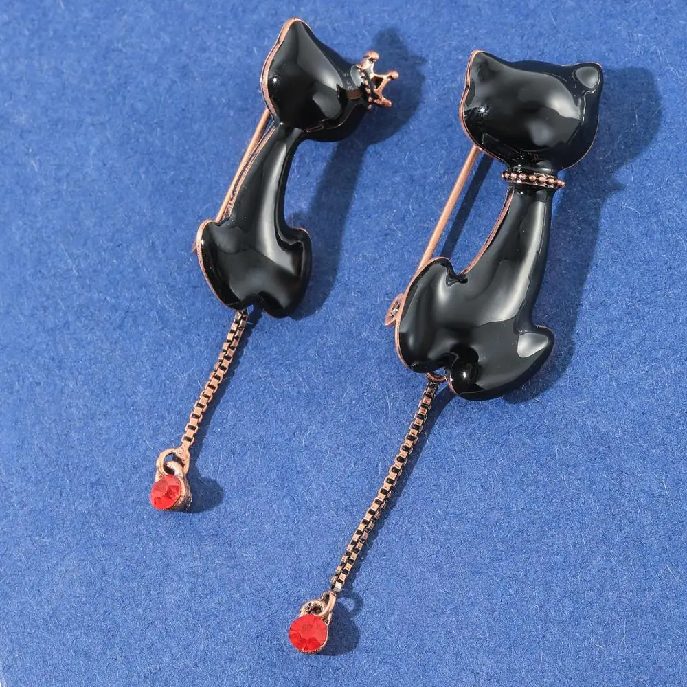 Neoglory милые черные пары броши кошки таинственные и элегантные заколки аксессуары