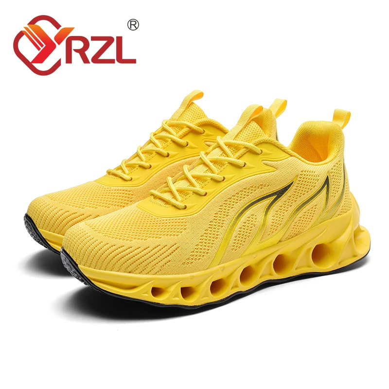 Кроссовки YRZL мужские с принтом пламени, повседневная обувь для бега, уличная спортивная обувь, модные дышащие легкие теннисные кроссовки дл...
