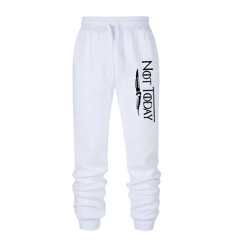 White Модные мужские спортивные штаны с принтом, повседневные, Ropa Hombre, весенние осенние штаны, однотонные мужские длинные брюки - Цвет: White
