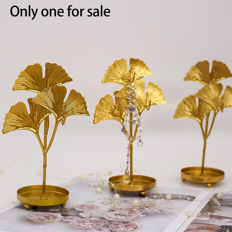 

Mini European Style Metal Necklace Earrings Jewelry Display Stand Home Storage Decoration