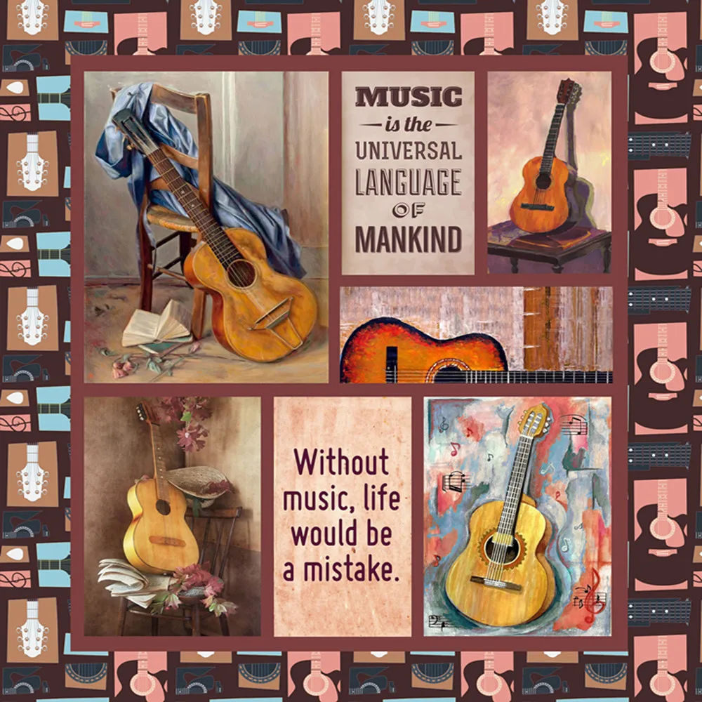 

New Music Theme Personality Guitar Art Floor Mat Door Mat Anti-slip Mat Carpet Bedroom Living Room Home Decoration