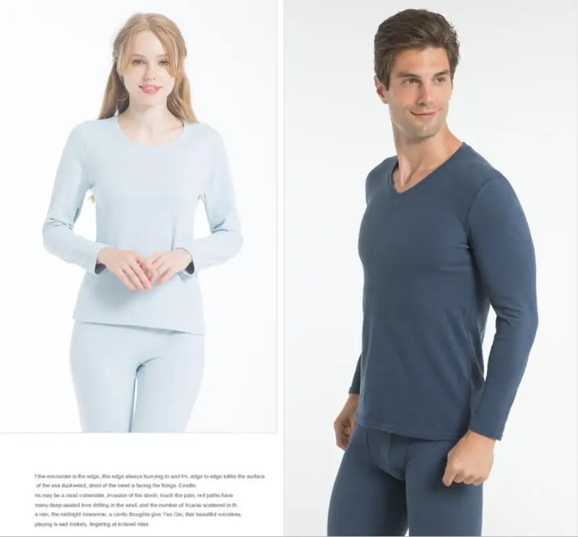 Нижнее белье зимнее теплое Ropa Termica Mujer мужское термобелье женский костюм с начесом длинный рукав термо рубашка кальсоны