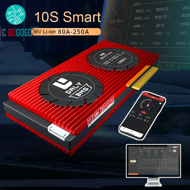 DALY Smart 10S 36V Li Ion 80A 100A 150A 200A 250A Защитная плата литиевого аккумулятора Lipo BMS Bluetooth