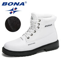 bona 2020 new designers microfiber brand lace up winter snow ankle boots men classic casual work boots man plush warm footwear