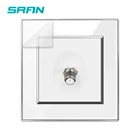Интерфейсная розетка SRAN для спутникового ТВ, домашний декор, настенная розетка 86*86 мм, Хрустальная акриловая панель, кабель для ТВ, розетка