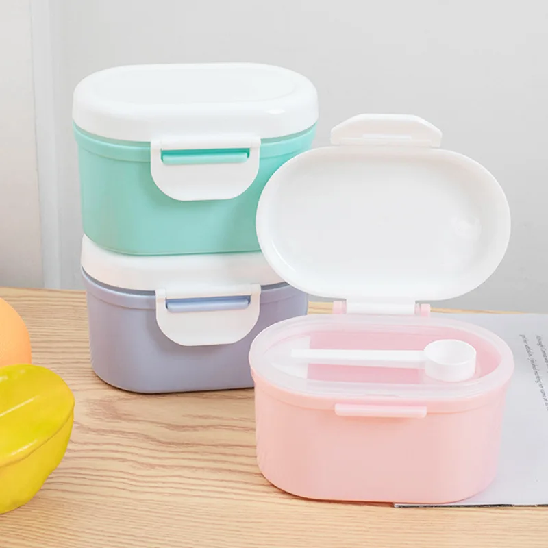 

High Capacity Baby Milk Powder Container Box with Spoon Portable Melkpoeder Container Multilayer Infant Feeding Food Storage Box
