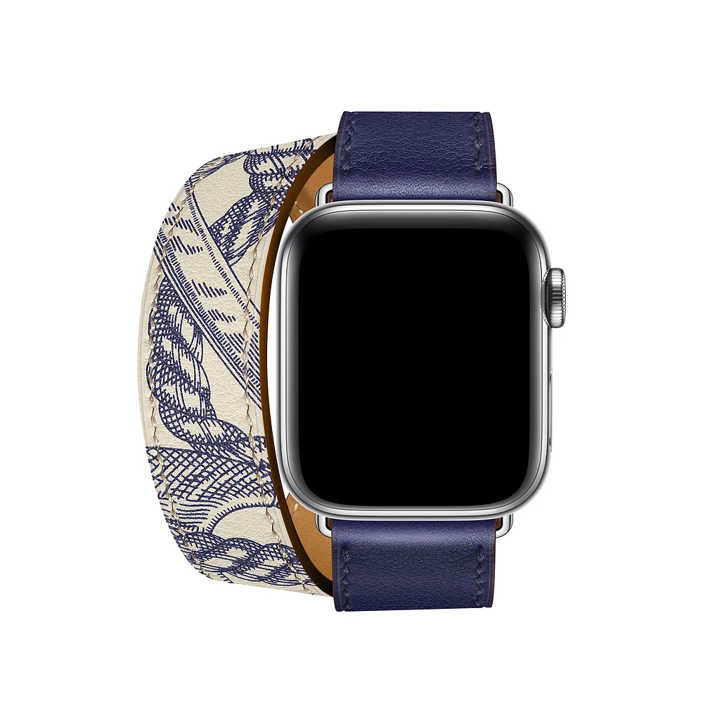 Etain Beton d Двойной тур ремешок для Apple Watch серии 5 4 3 2 1 ремешок для iWatch Ремень Высокое качество Натуральная кожа петля 38 мм/40 мм/42 мм/44 мм - Цвет ремешка: Etain Beton d