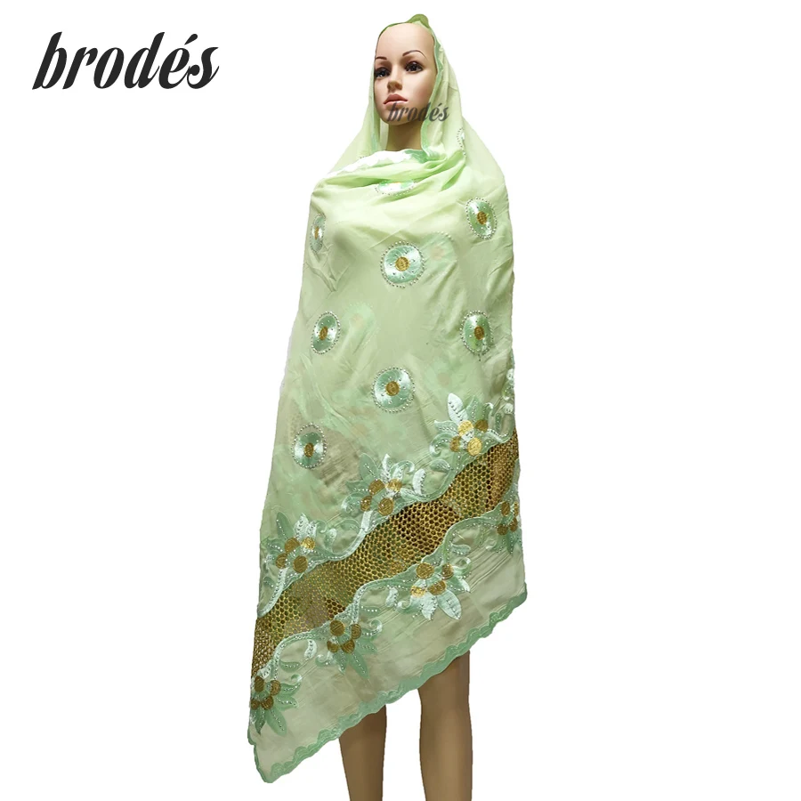 Новейшие африканские женские шарфы мусульманский шарф с вышивкой хлопковый