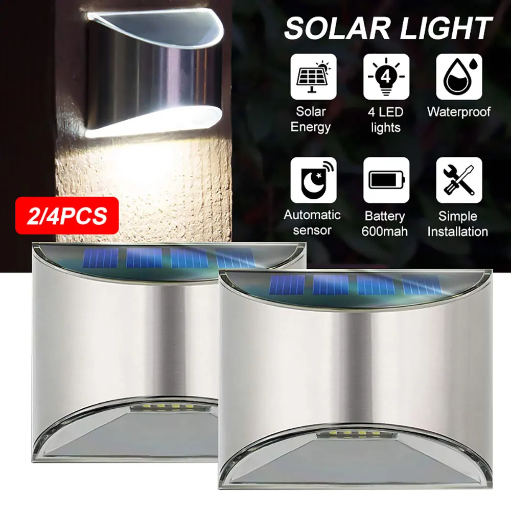 2/4 упаковок солнечные фонари 4 светодиодный на солнечной батарее|Светодиодные
