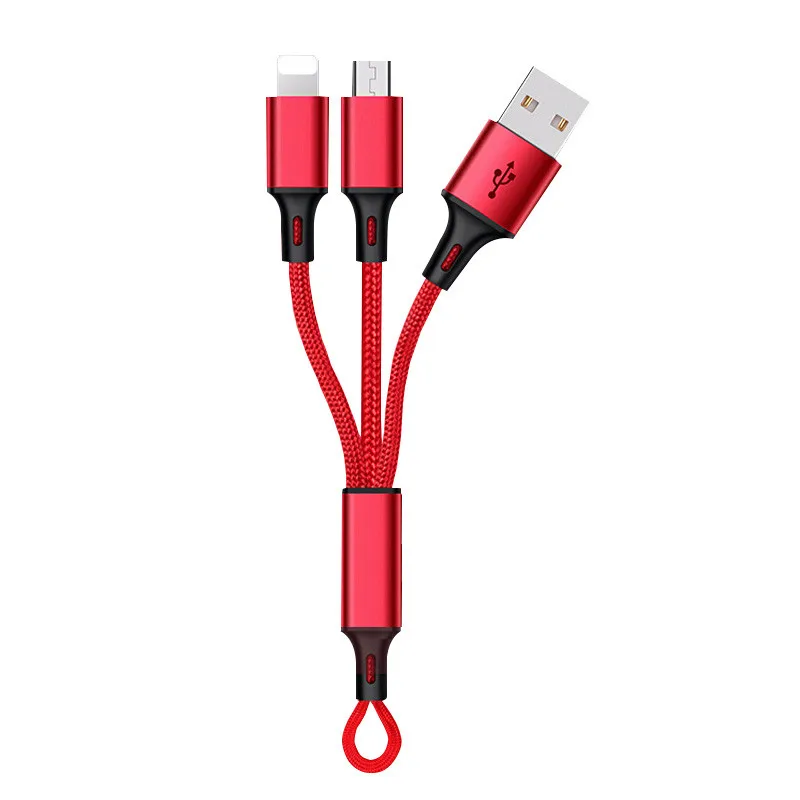 Мини USB кабель 2 в 1 для iPhone Xs Max Xr X 8 7 6 S Plus быстрое зарядное устройство с Micro Samsung S5 S6