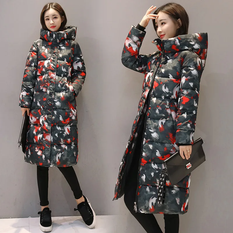 

Nice New Hooded Colorful Winter Down Coat Jacket Long Warm Women Casaco Feminino Abrigos Mujer Invierno Parkas Outwear Coats