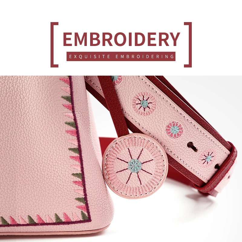 LIAN CAN сумка-ведро с вышивкой женские сумки через плечо из спилка сумка роскошные