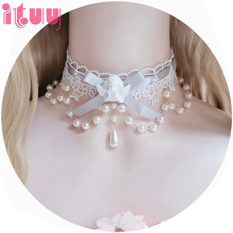 Готическая Лолита Ангел Девы Марии KC ожерелье японский стиль свадебные туфли с