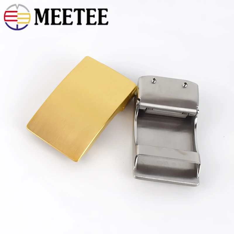 Meetee 1 шт. 36 мм Мужская пряжка для ремня из нержавеющей стали без зубцов