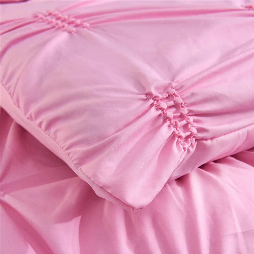 

Simple Style Bed Linen Set Twist Flower Craft Bed Duvet Cover Set Quilt Cover Pillowcase US King Size Bedding Set for Adults Bed