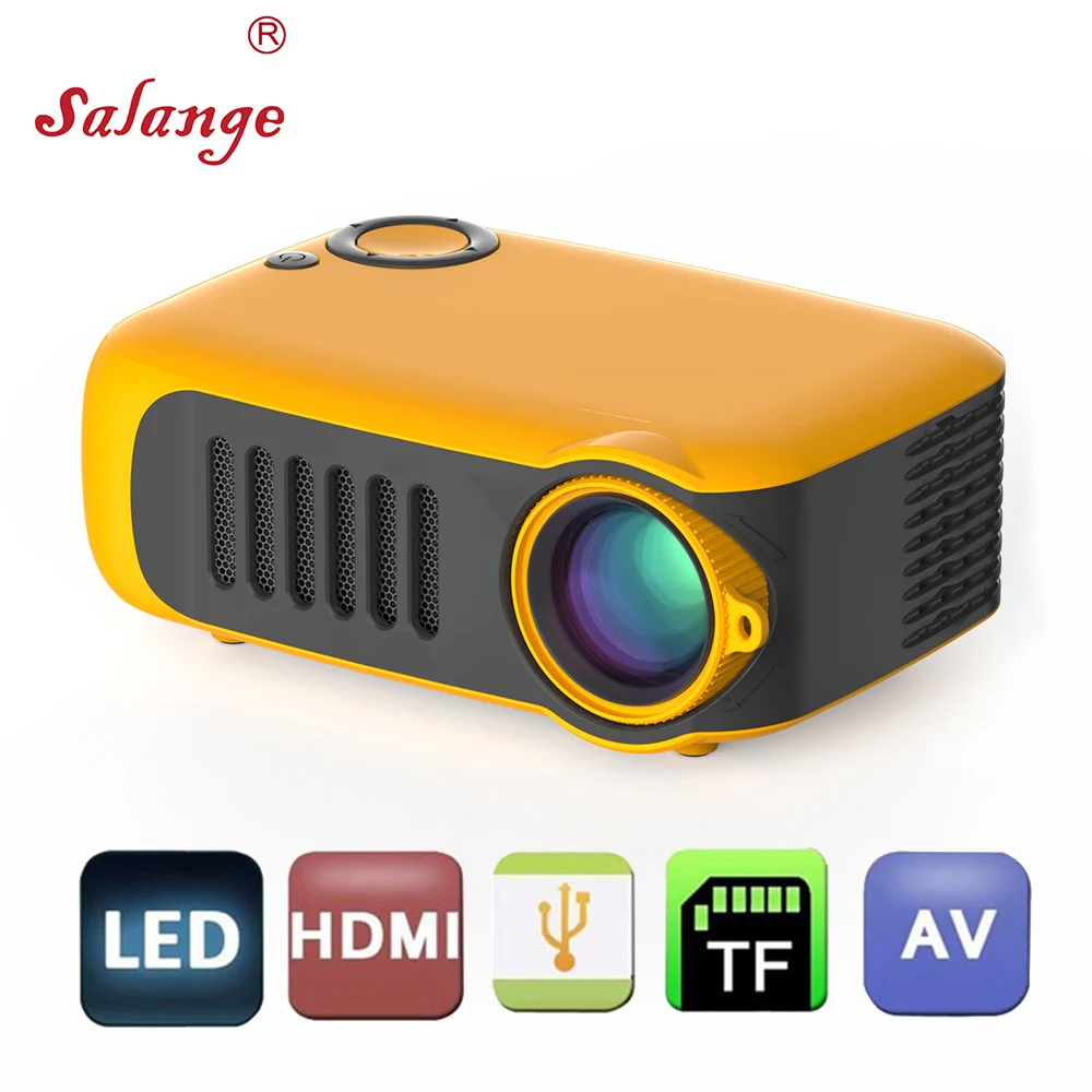 Мини проектор Salange A2000 для домашнего кинотеатра 800 лм поддержка 1080P HDMI USB SD| |
