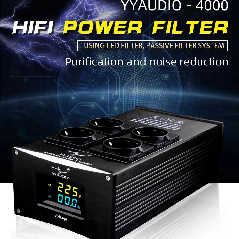 HiFi Power Filter Eu Plug Power Noise Filter Amplifier Power Conditioner EU Outlets Power Strip Purifier Audio Noise Ac Power