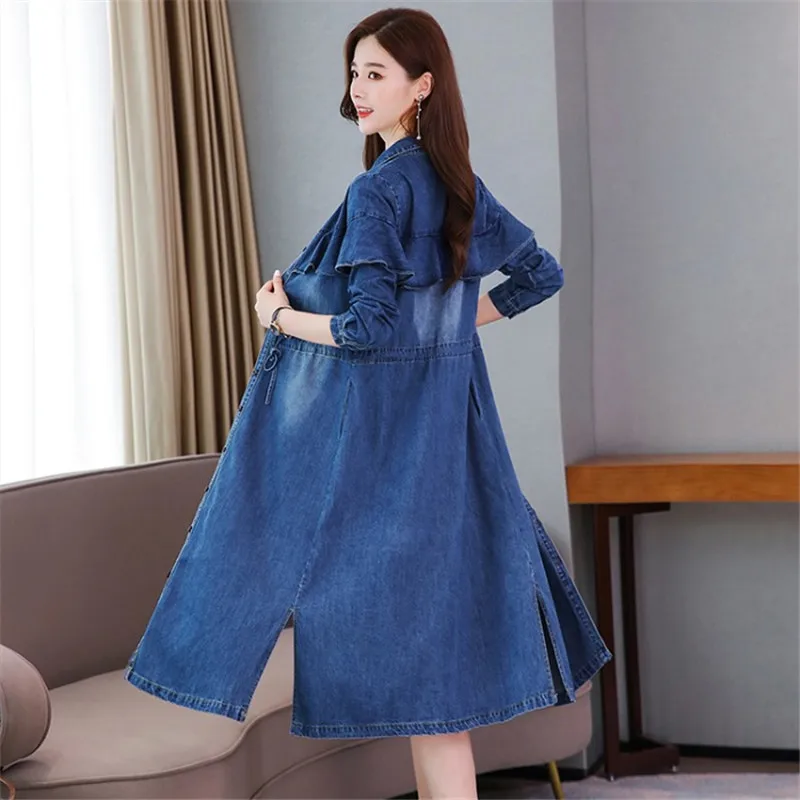 Женское джинсовое платье-кардиган облегающее однобортное повседневное платье с