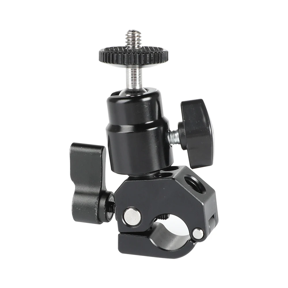 

CAMVATE 360° Swivel Mini Ball Head With 15mm Single Rod Clamp & 1/4"-20 Screw Mount For Monitor,Video Light,Flash,Microphone,LCD