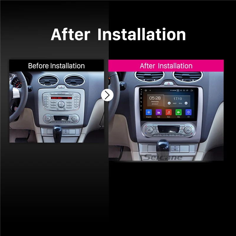 Seicane 10 1 дюймов 4 + 64 ГБ Android 0 автомобильное стерео радио для Ford Focus 2 2004 2011 с GPS