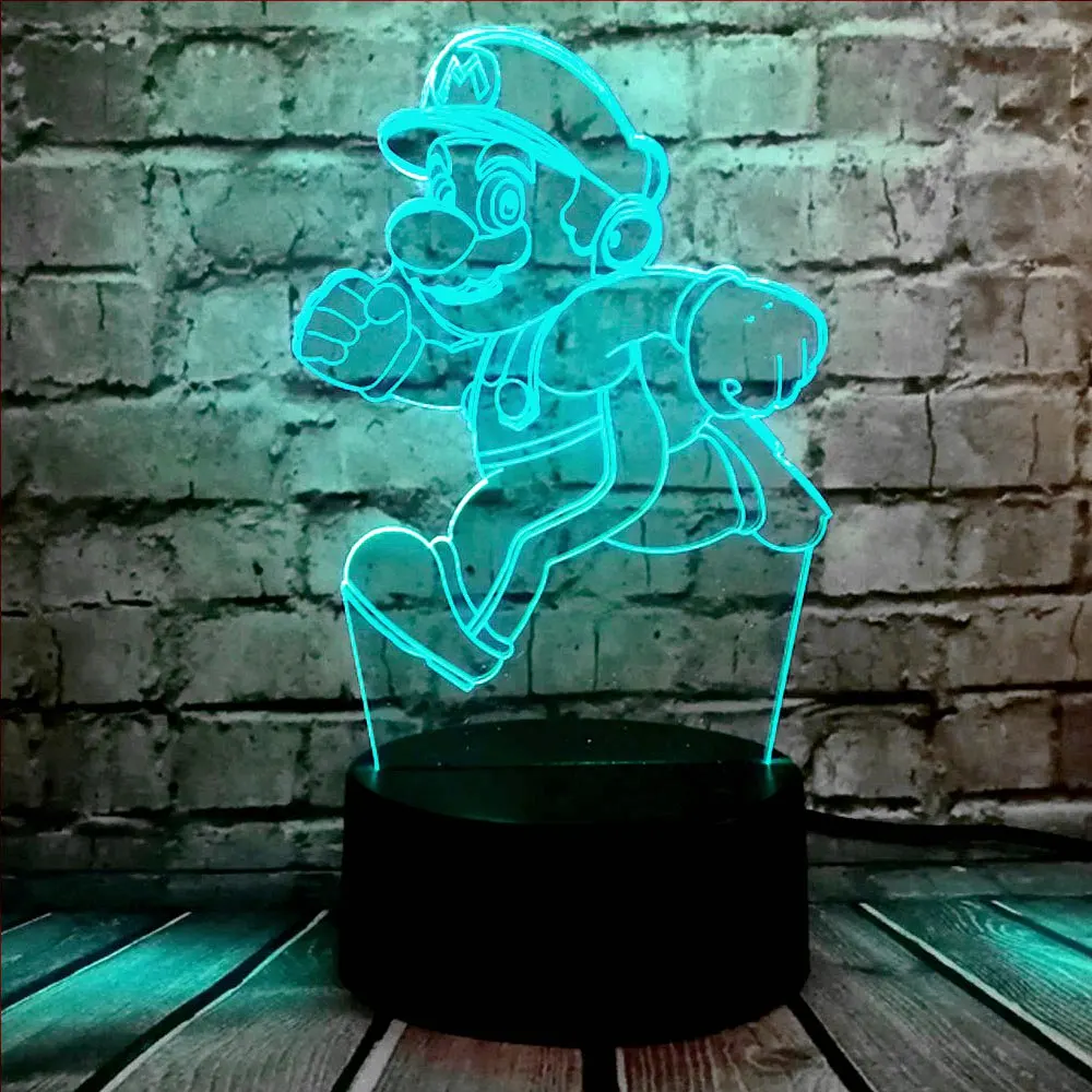 Игра Супер Марио 3D LED ночник настольная лампа USB Зарядка батарея поставка