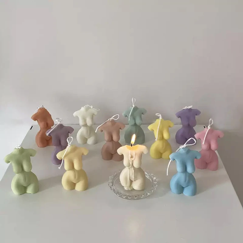 Женская Свеча для тела Женский торс форма 3D голая свеча восковая статуя объемное