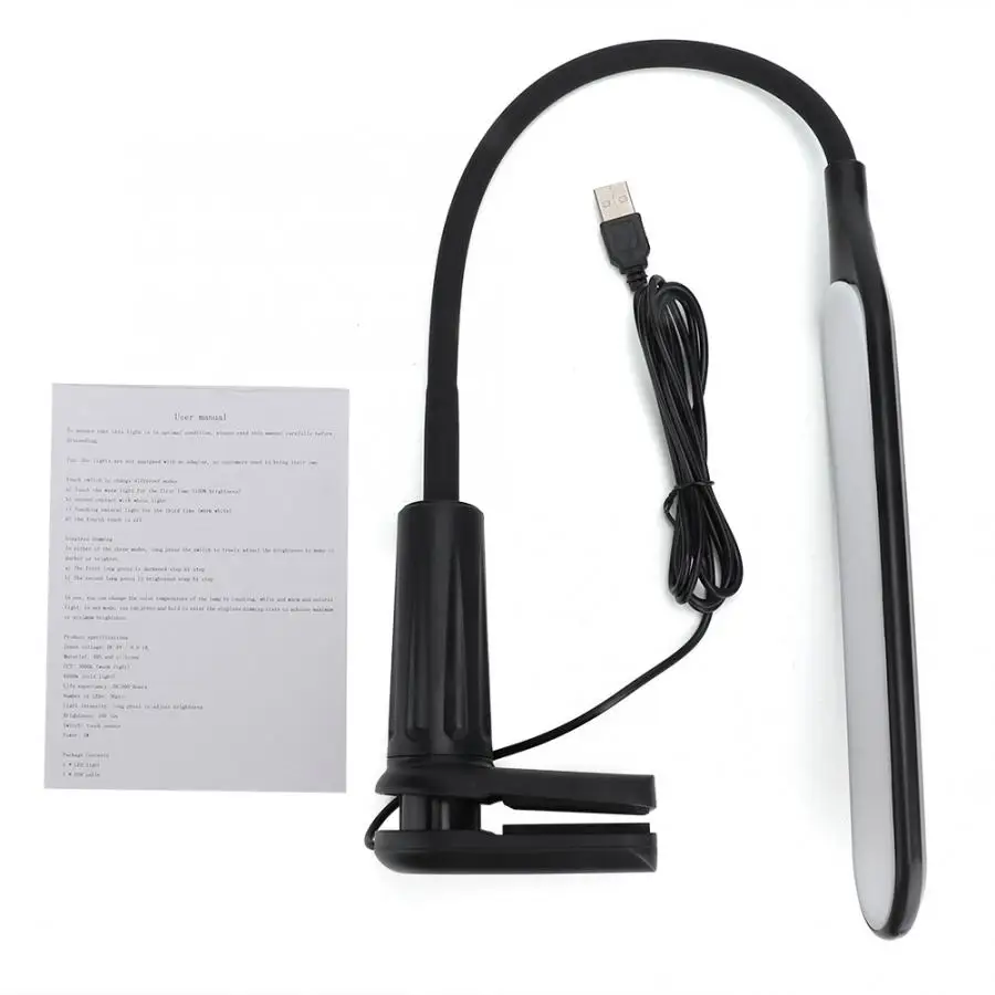 Лампа для ногтей светодиодный USB глаз-забота ногтей настольная лампа клип-на лампы для чтения маникюрная лампа для ногтей