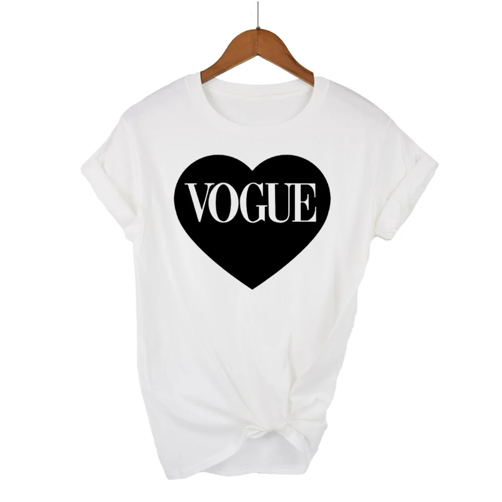 2020 Suumer женская футболка VOGUE с буквенным принтом Брендовая свободного кроя