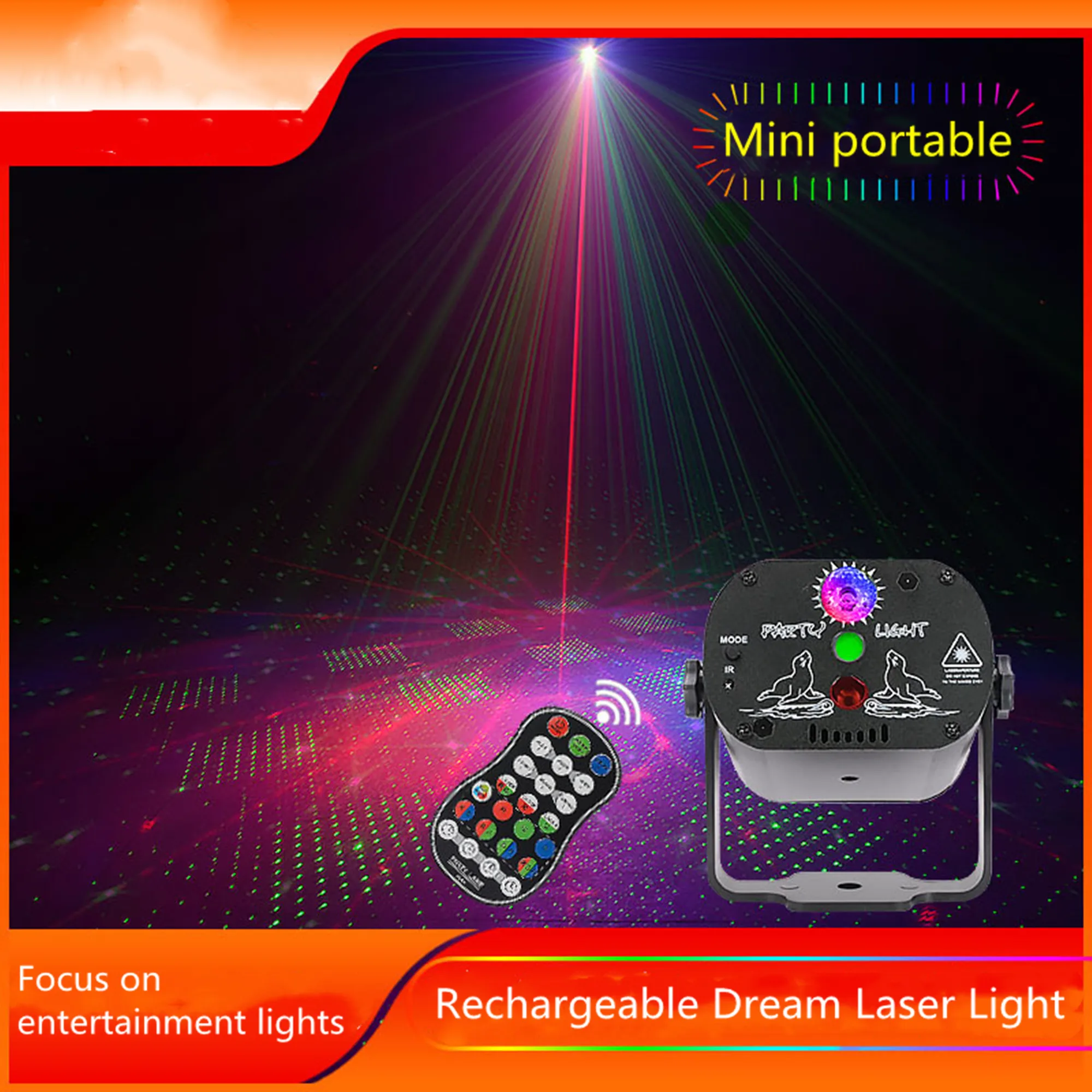

Mini Effect 60 Patterns RGB USB Charged Laser Light Wireless Remote Projection For Dj Disco Party Dance Floor