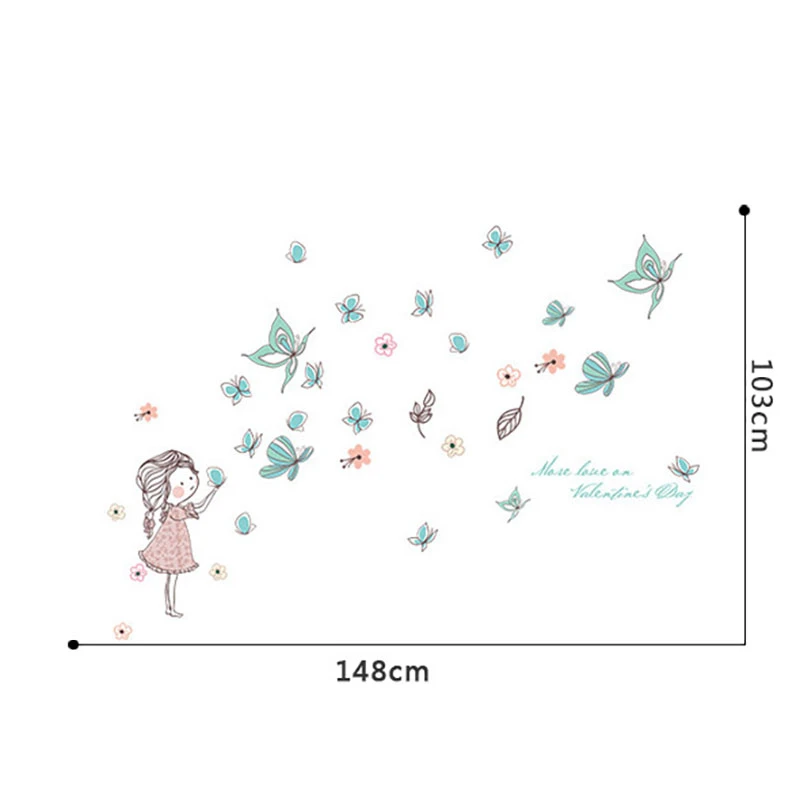 

Butterfly Flower Fairy Wall Stickers For Kids Room Wall Decoration Bedroom Living Room Children Girls Room Decal Poster Mural
