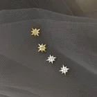 Женские серьги-гвоздики в вечерние звезды из стерлингового серебра 925 пробы с цирконием, свадебные ювелирные изделия, eh322
