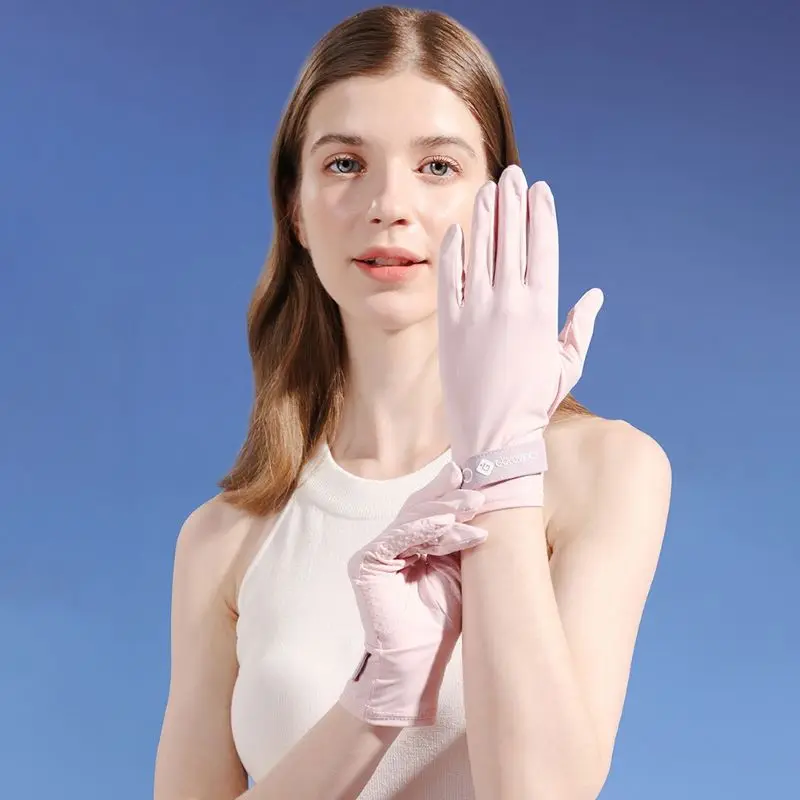 

Summer Thin Riding Gloves Sunscreen Gloves Women Driving Outdoor Riding Silicone Non-slip Breathable Anti-ultraviolet Ice Silk