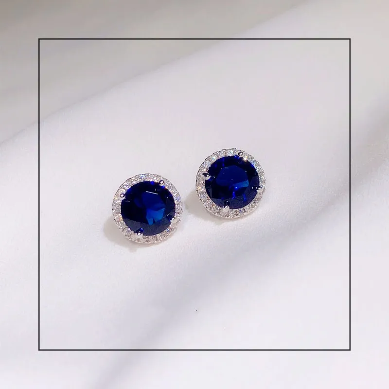 Серьги-капли для женщин, Серебро S925 пробы, хорошее ювелирное изделие, сапфировые серьги-капли, Свадебные Роскошные серьги - Цвет камня: 005