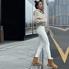 Брюки Shascullfites Melody Женские повседневные, узкие штаны из искусственной кожи на молнии с завышенной талией, Осенние уличные офисные штаны для женщин