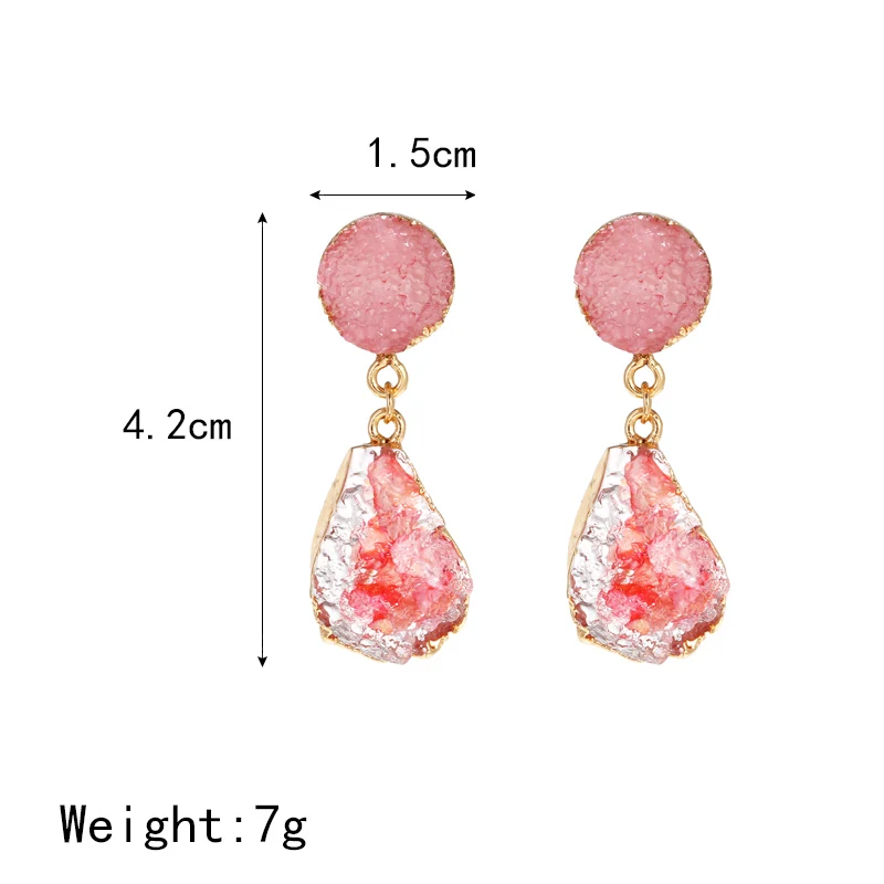 2019 корейские очаровательные серьги с розовыми и зелеными кристаллами винтажные