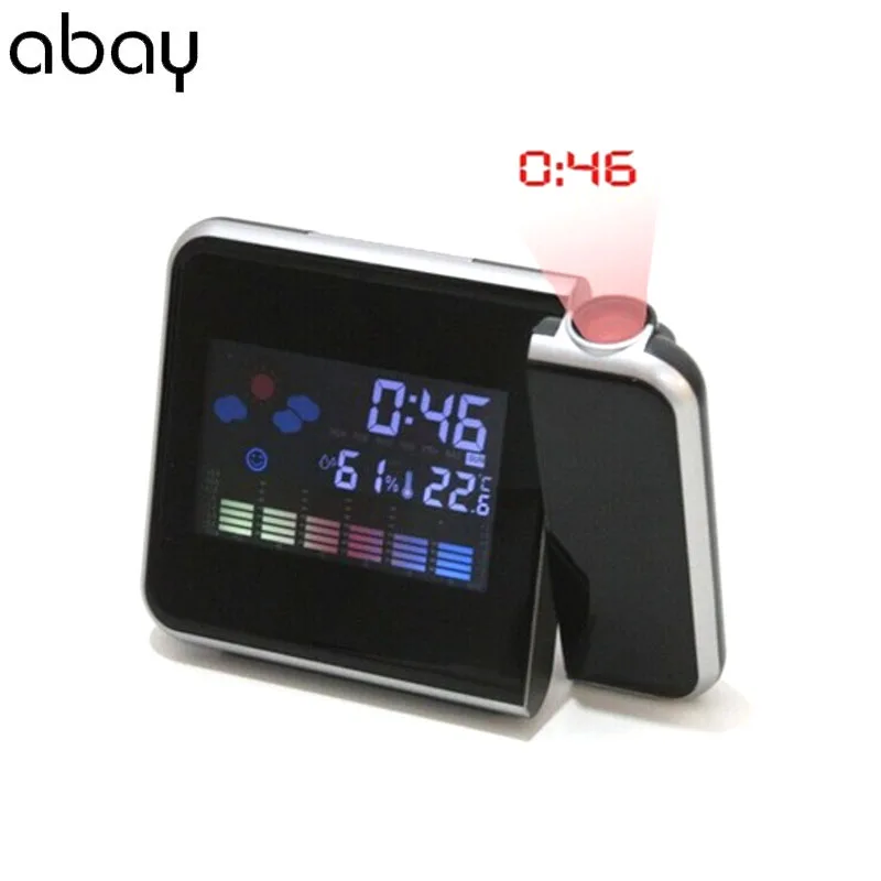 

LED Digital Alarm Clock Watch Table Electronic Desktop Clocks Wake Up Time Projector Snooze Function Прогноз погоды Будильник