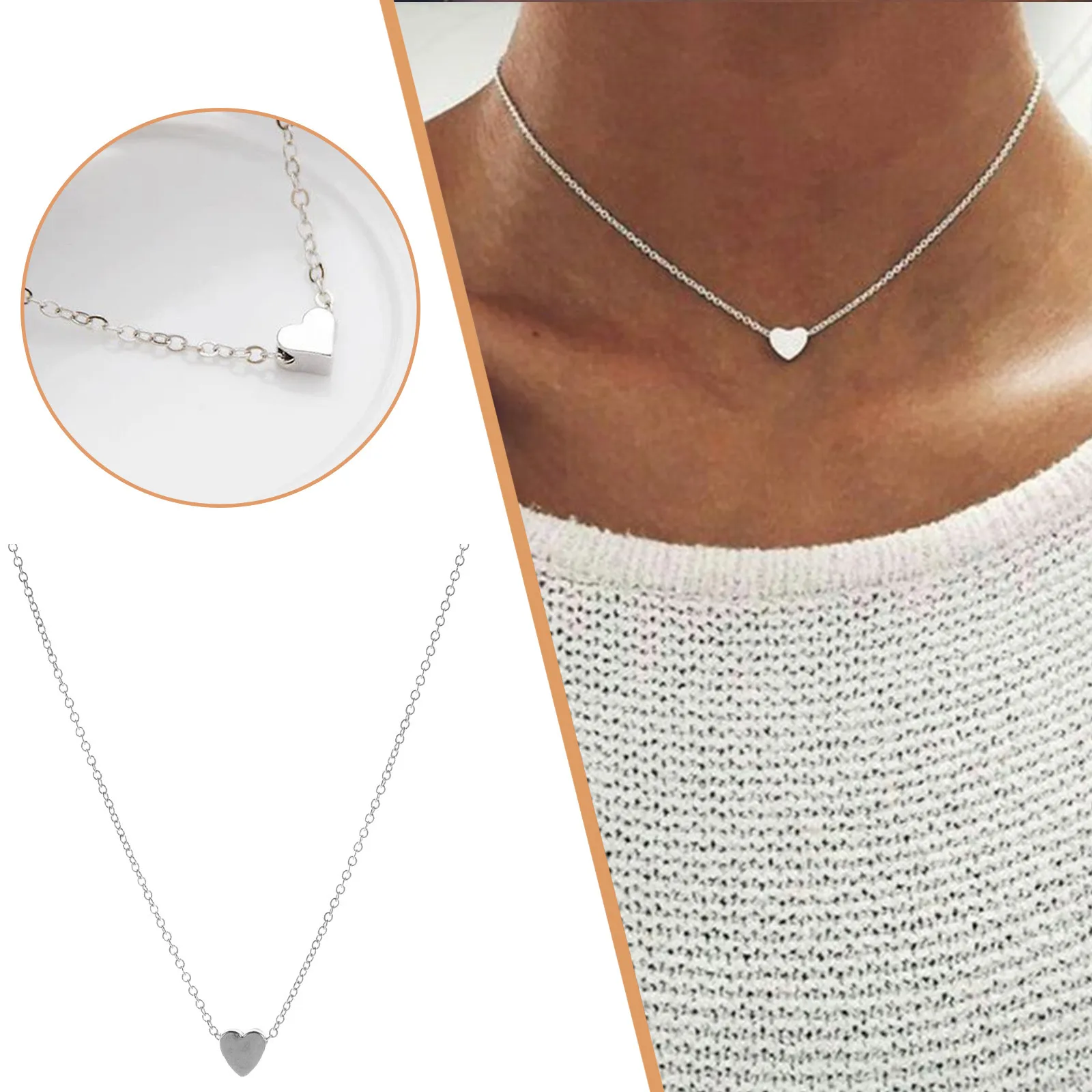 

Fashion Pendant Love Necklace Girl Birthday Gift Christmas Gift Necklace Korean Fashion Party Fine Memorial Jewelry Цепочка R5