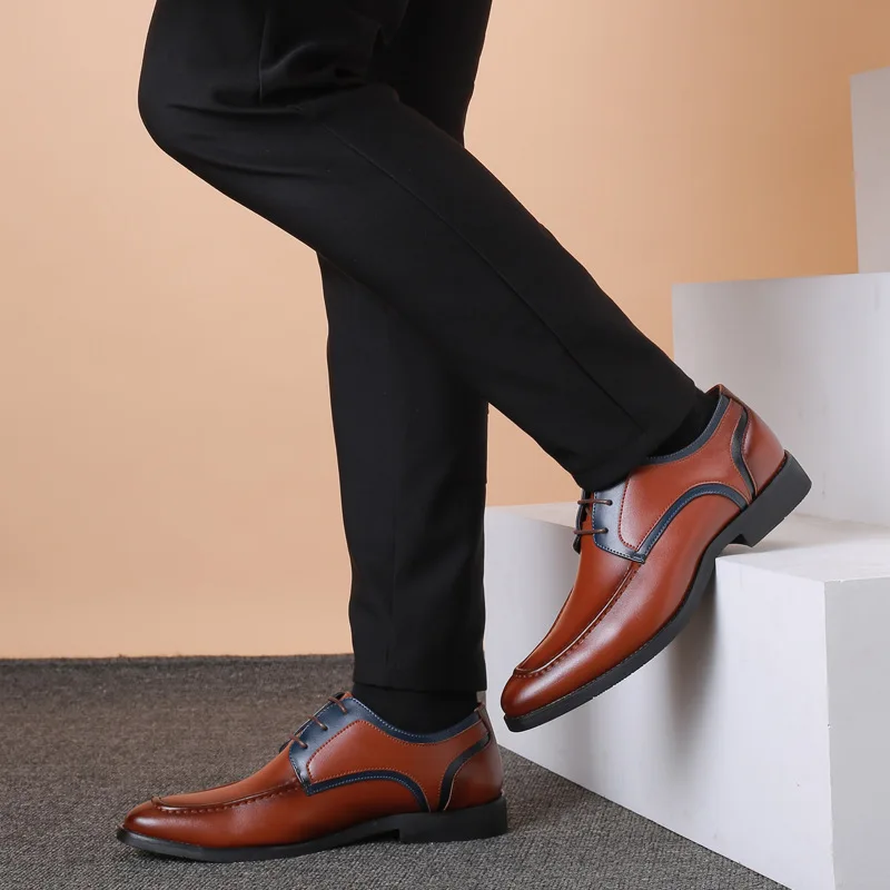 Мужская деловая мужская Винтажная обувь из искусственной кожи размера плюс