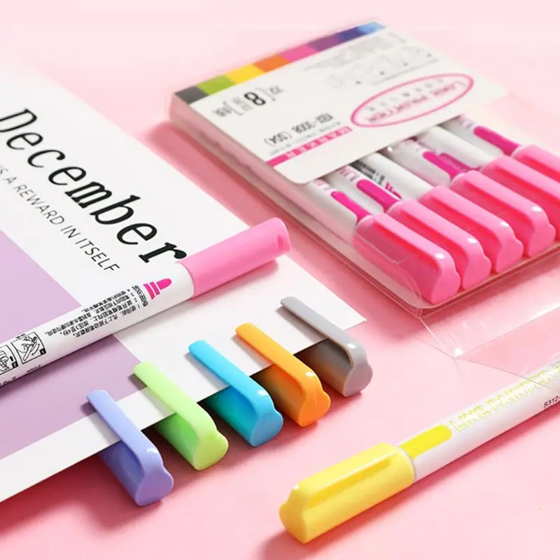 

8Pcs Colorful Marker Pen Drawing Double Line Outline Pen Handwriting Pen