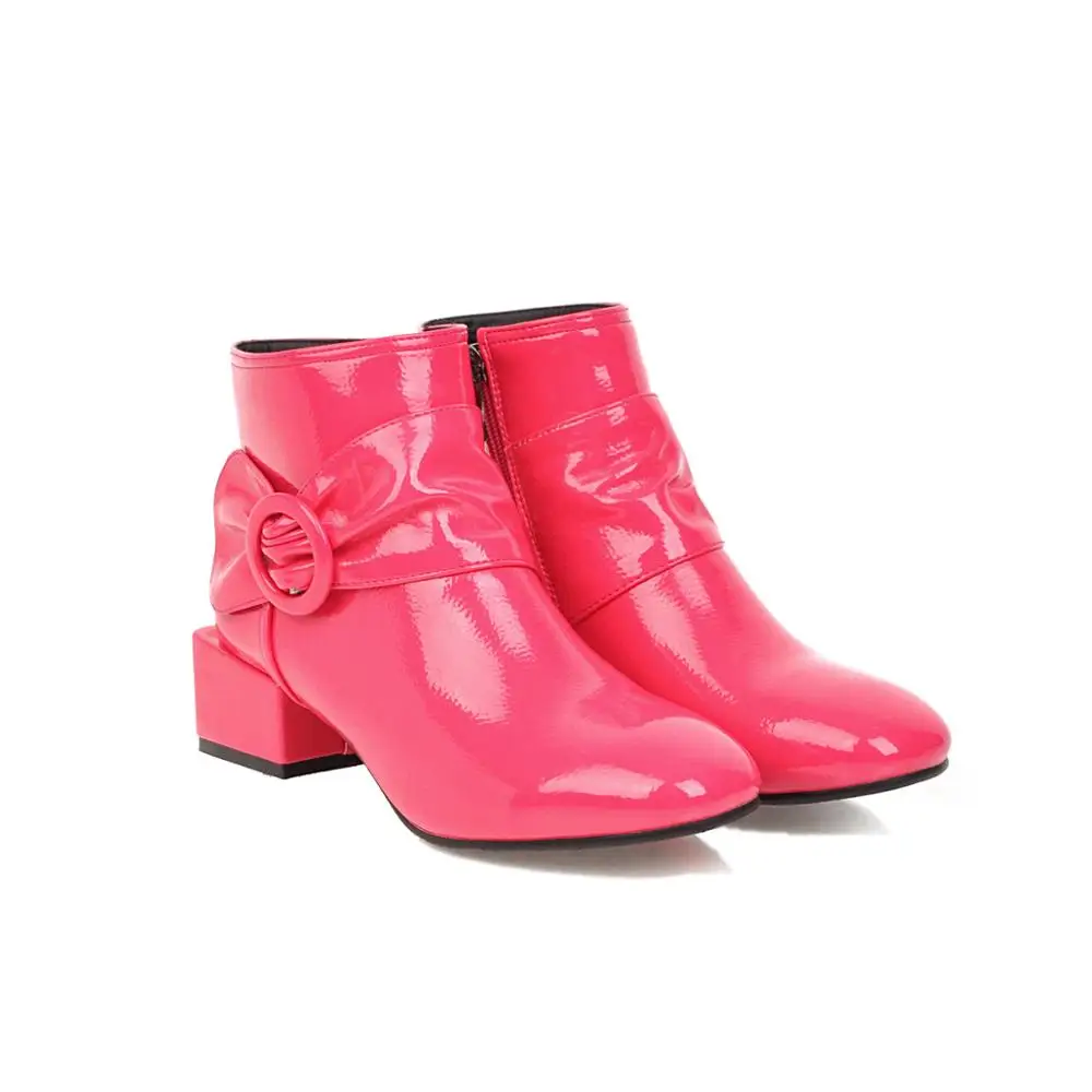 Женские ботильоны из лакированной кожи с квадратным носком на квадратном