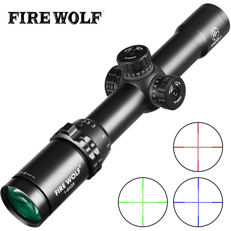 

1-6X28 HD Riflescope RGB Cross Dot Reticle Sight Rifle Scope Sniper Hunting Scopes Tactical Rifle Scope Airsoft Air Guns